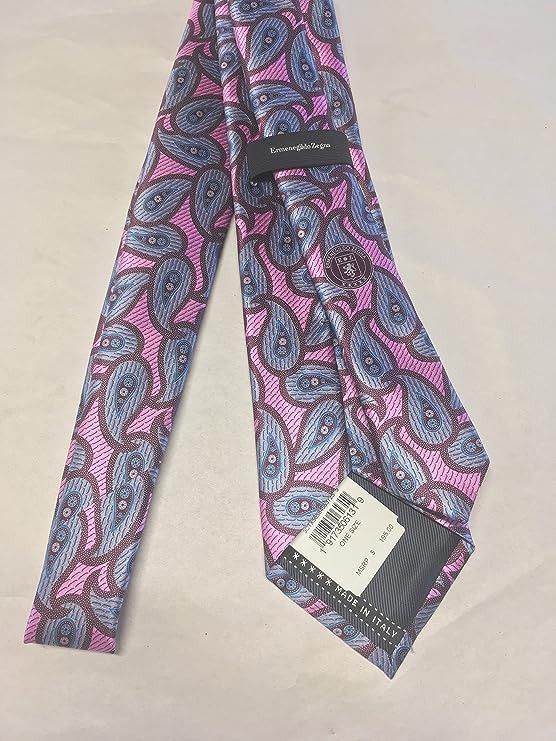 Ermenegildo Zegna Ermenegildo Zegna Paisley Pink Italian Silk Tie Size ONE SIZE - 3 Thumbnail