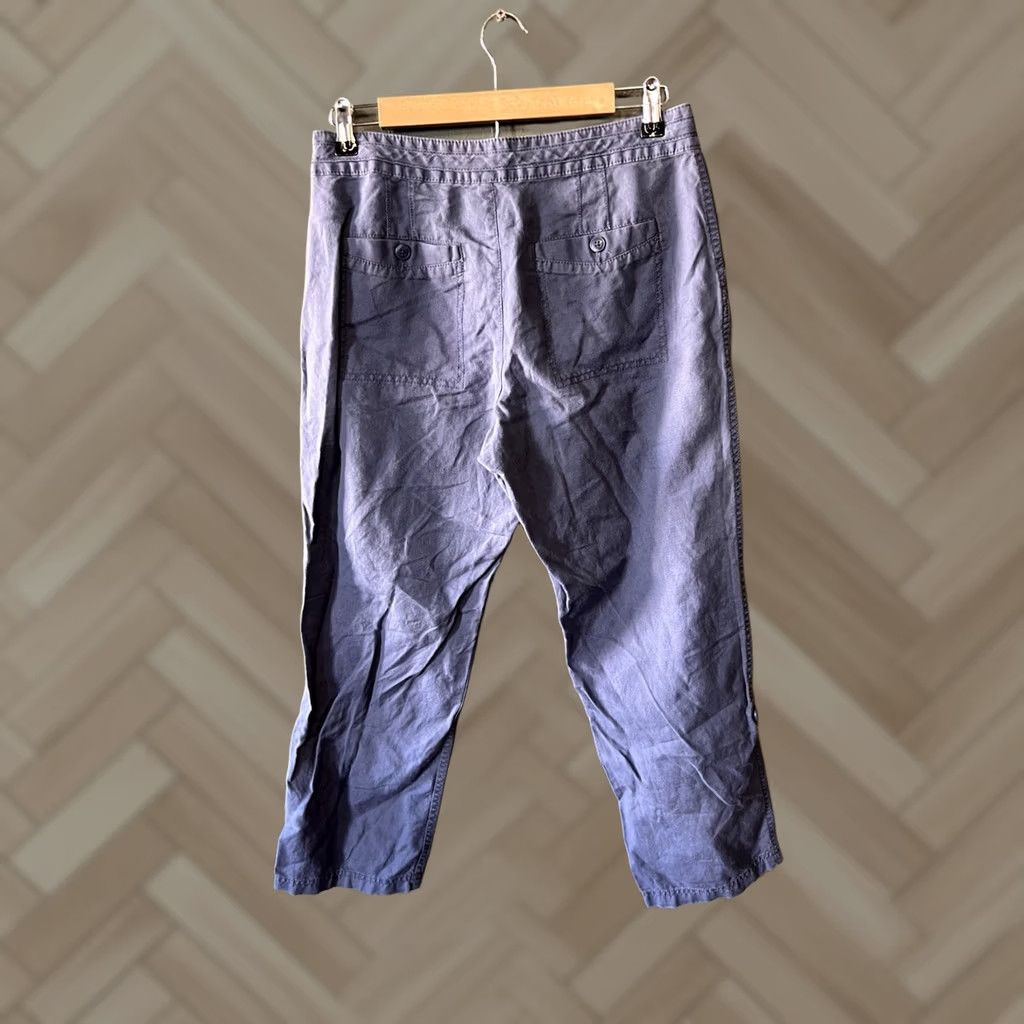 Vintage LL Bean Womens Blue Linen Cropped Outdoor Hiking Pants Sz Small P Drawstring Size 28" / US 6 / IT 42 - 1 Thumbnail