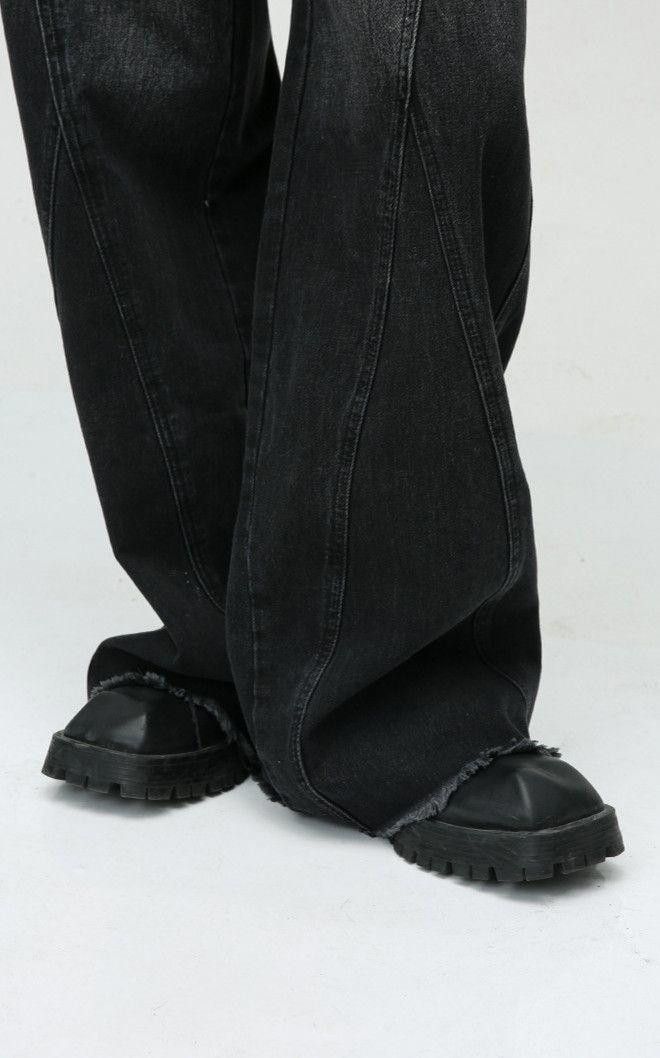 Jean Whiskered Washed Wide Leg Denim Jeans Grunge Streetwear Size US 28 / EU 44 - 7 Thumbnail