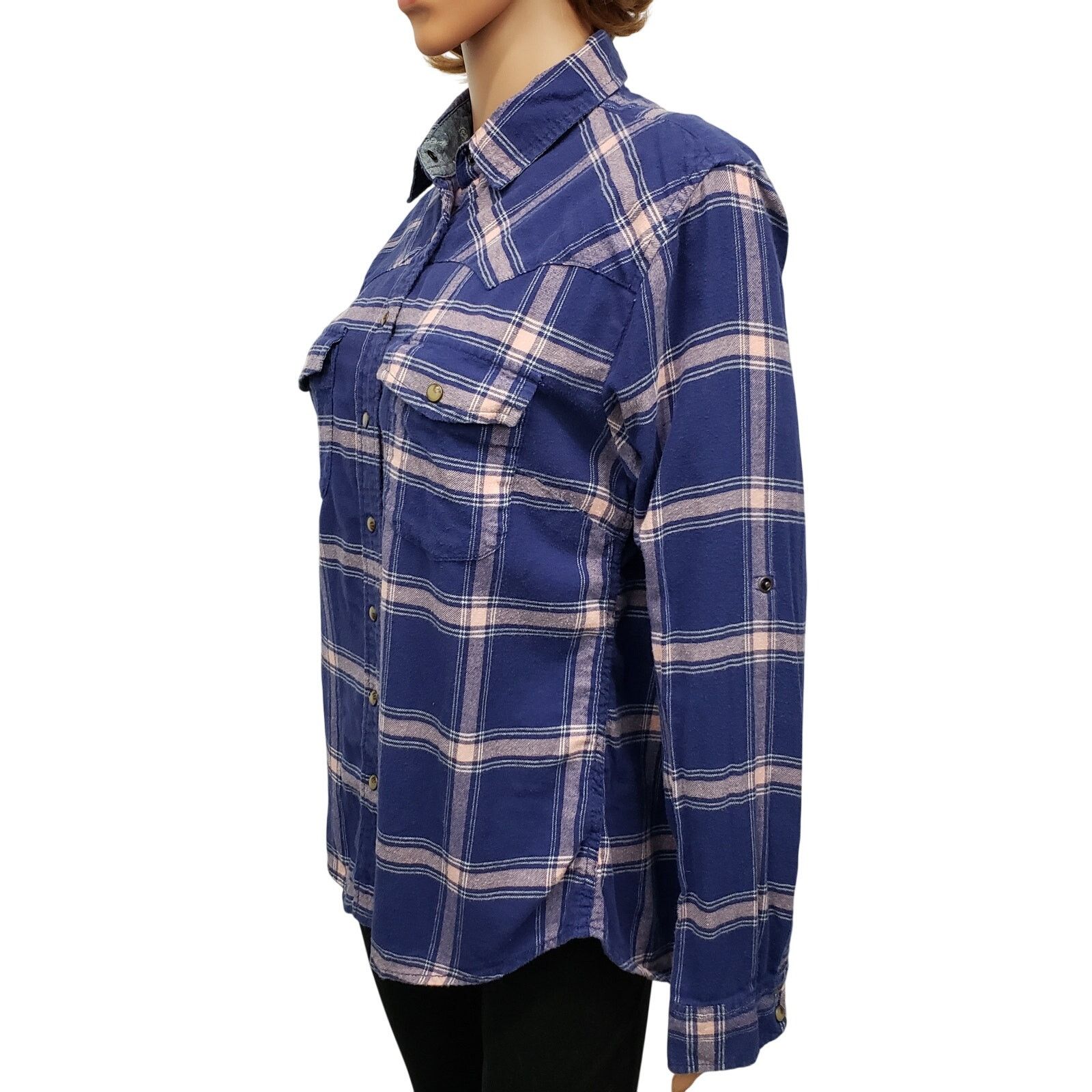 JACHS NY JACHS Girlfriend Flannel Shirt Snap Plaid Paisley Cuff Size S / US 4 / IT 40 - 5 Thumbnail