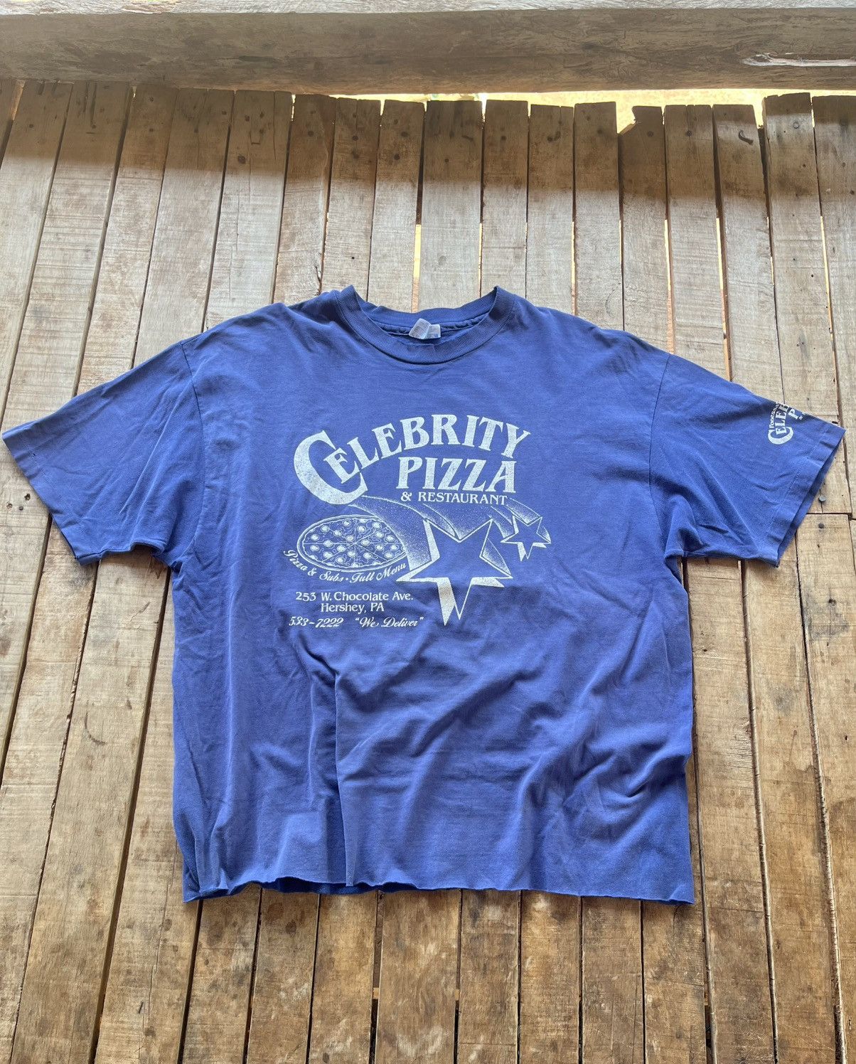 Vintage Thrashed sun faded pizza 90s’ tee Distressed Size US XL / EU 56 / 4 - 1 Thumbnail