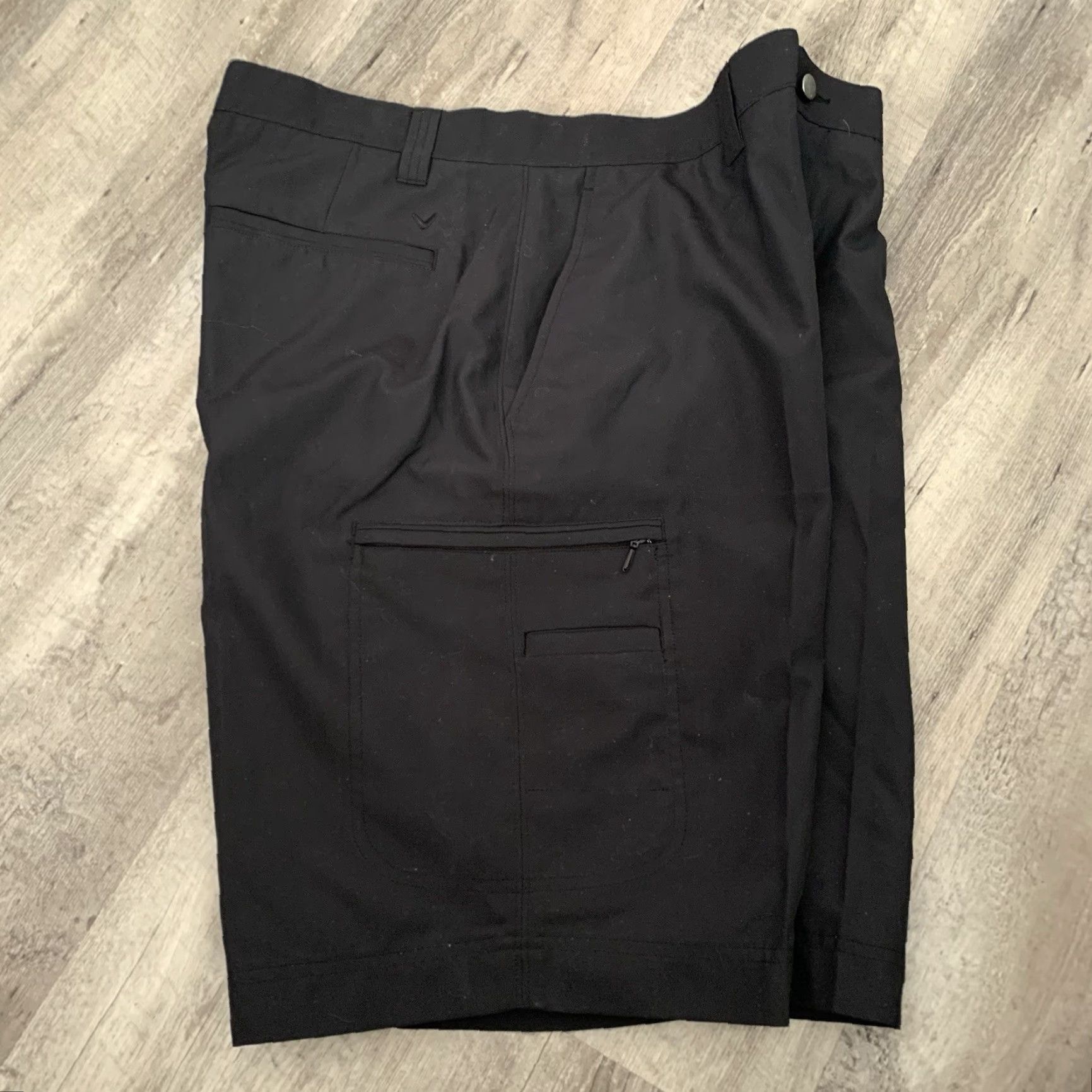 Callaway Callaway Men's Shorts Cargo 10” Inseam Black Polyester Woven Pockets Flat Front Regular Fit 36in 36 | Golf, Sports, Outdoor, Travel, Workwear Size US 36 / EU 52 - 5 Thumbnail