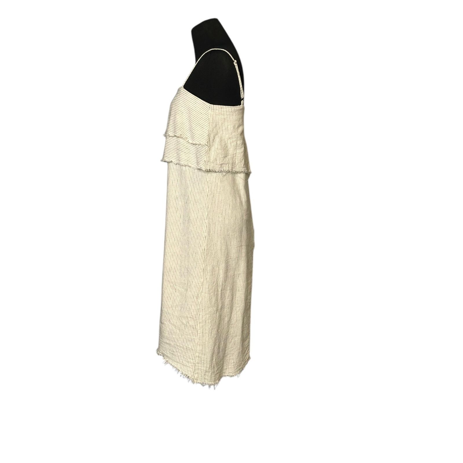 Zara ZARA Rustic Cream Pinstripe Linen Cami Dress size XS Size XS / US 0-2 / IT 36-38 - 5 Thumbnail
