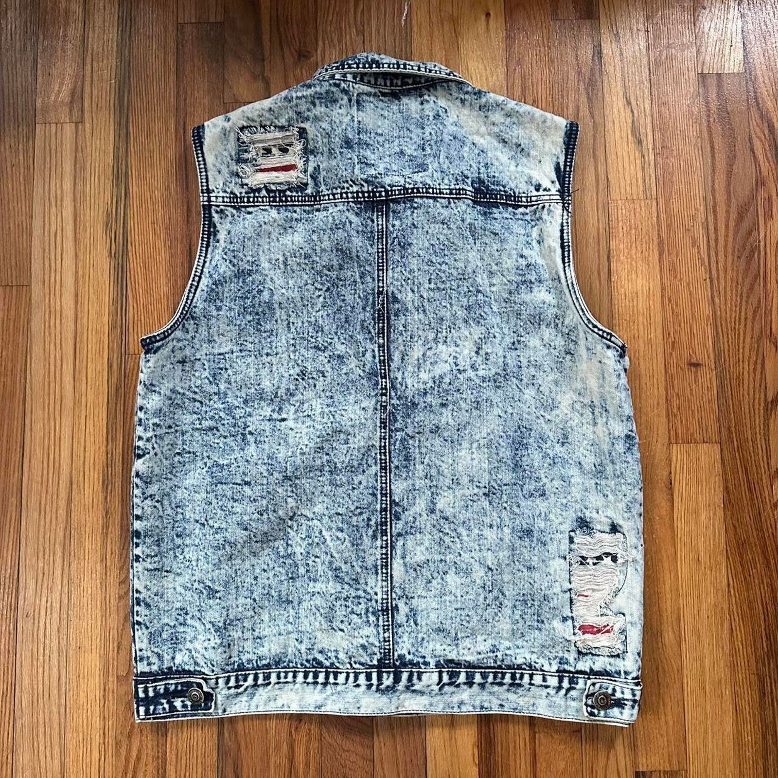 NBA Diamond Stash Chicago Bulls NBA Denim Acid Wash Vest 23 XL Size US XL / EU 56 / 4 - 4 Thumbnail