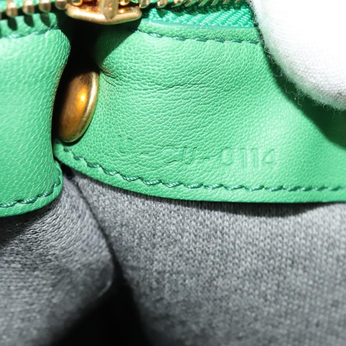 Celine CELINE Trio Shoulder Bag Leather Green Gold Size ONE SIZE - 13 Thumbnail