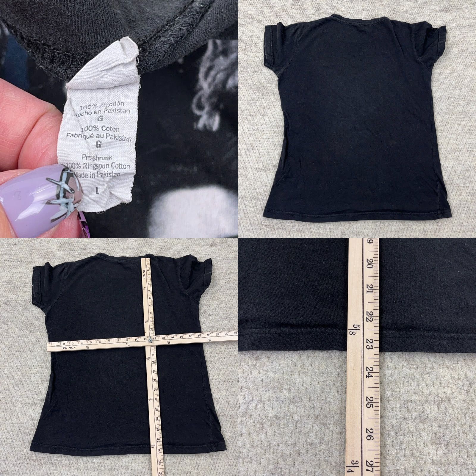 Tultex VINTAGE Twilight Shirt Tultex Women L Black Graphic Print Logo Short Sleeve Cap Sleeve Jersey 100% Cotton Casual Size L / US 10 / IT 46 - 8 Thumbnail
