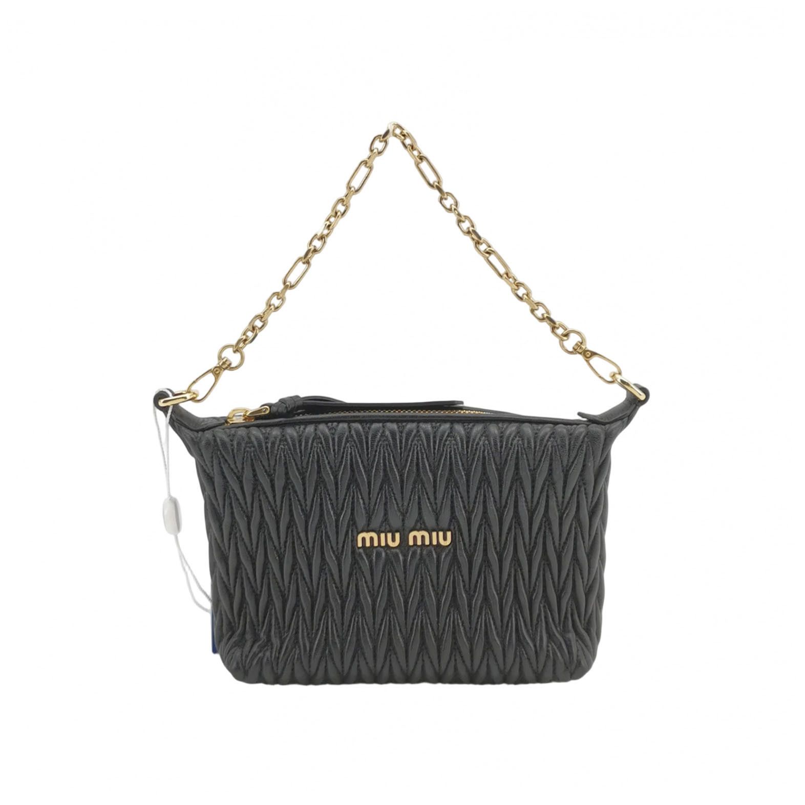 Miu Miu Miu Miu Miu Spirit Matelassé Mini Handbag Black Size ONE SIZE - 1 Thumbnail
