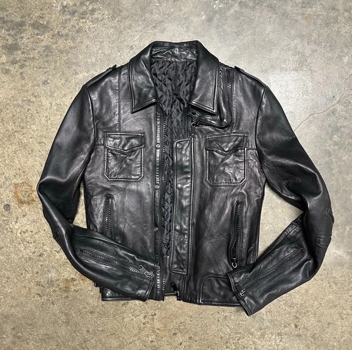 Vintage Stud Homme Hedi L Zip Leather Jacket Japan Repro 44 Size US S / EU 44-46 / 1 - 2 Thumbnail