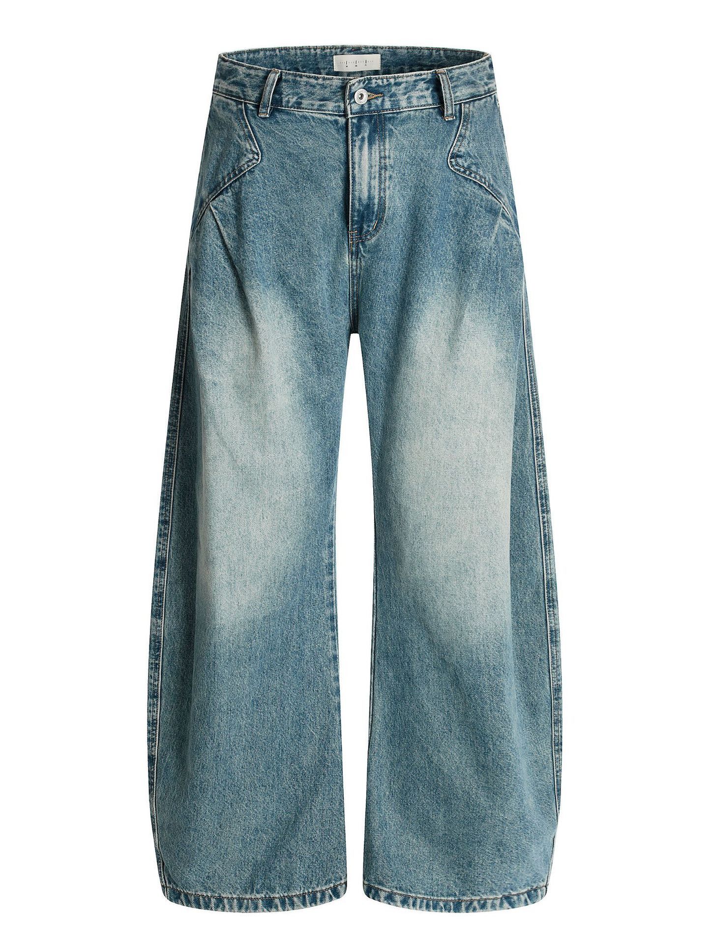 Jean Men's washed distressed casual vintage scimitar jeans Size US 34 / EU 50 - 1 Thumbnail