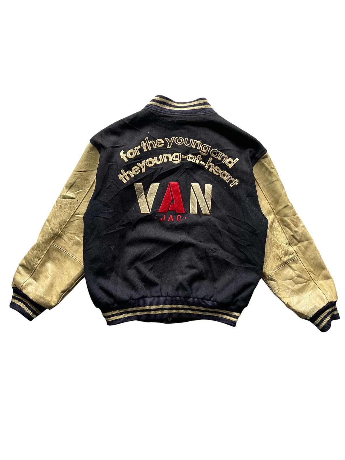 Van Vintage Van Varsity Leather Sleeve Jacket Size US L / EU 52-54 / 3 - 2 Thumbnail