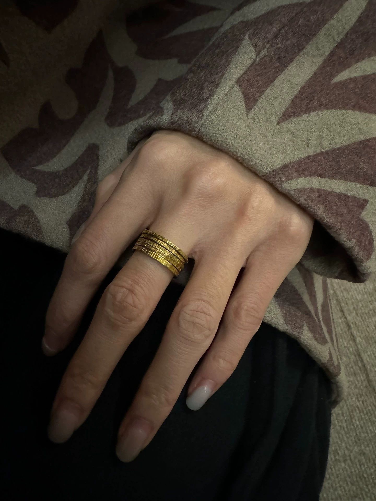 Other zooSelect Golden Hamming Irregular Hammered Gold Ring Size ONE SIZE - 7 Thumbnail