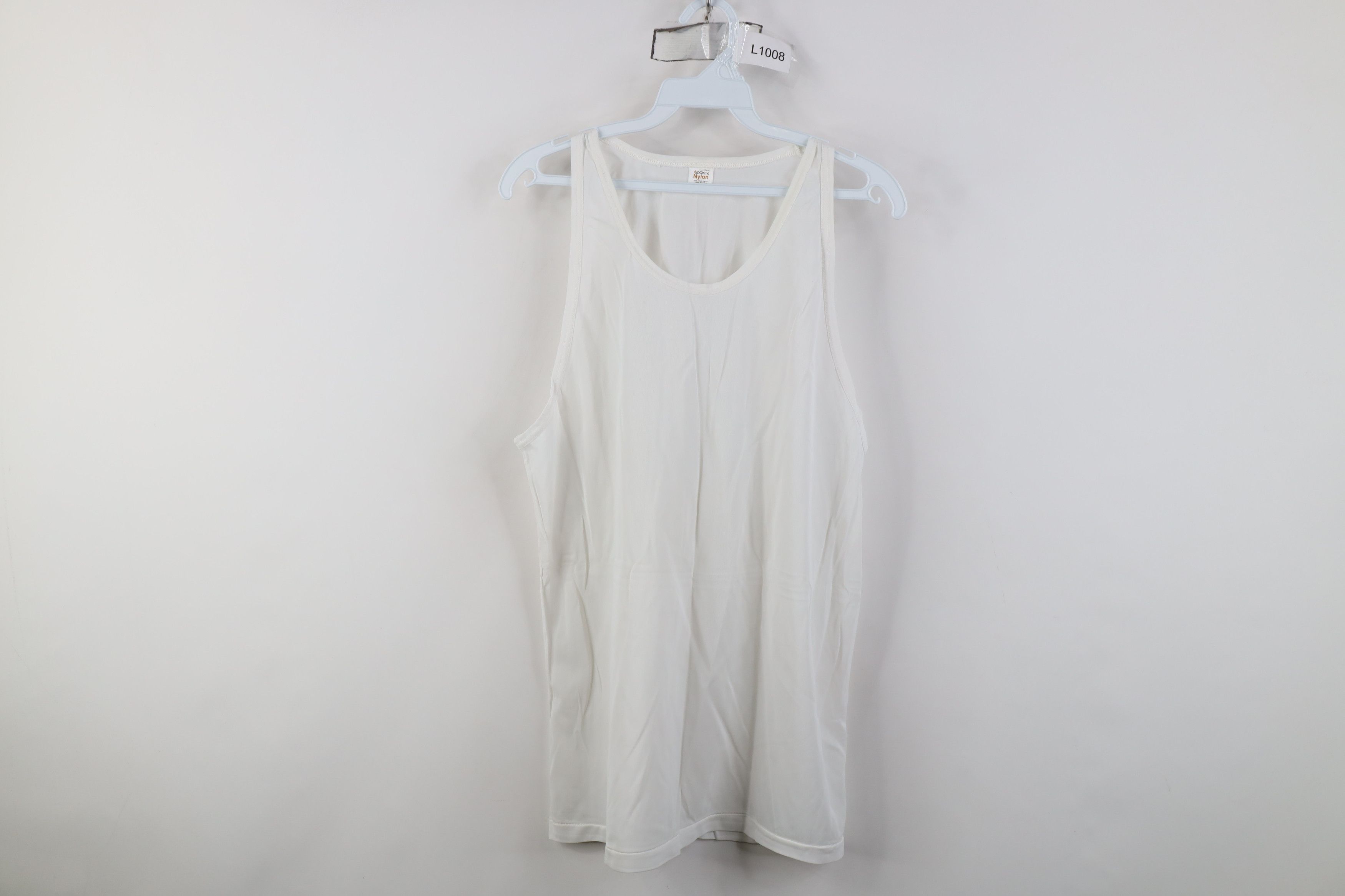 Vintage Vintage 70s Streetwear Tank Top T-Shirt White Nylon USA Size US L / EU 52-54 / 3 - 1 Thumbnail