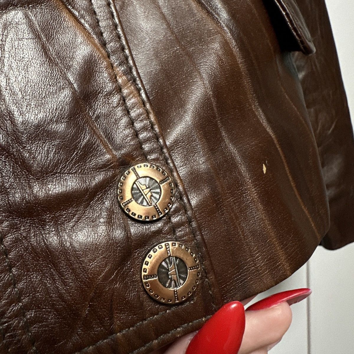 Other GianMariaGui vintage leather jacket brown luxury made ITALY Size S / US 4 / IT 40 - 7 Thumbnail