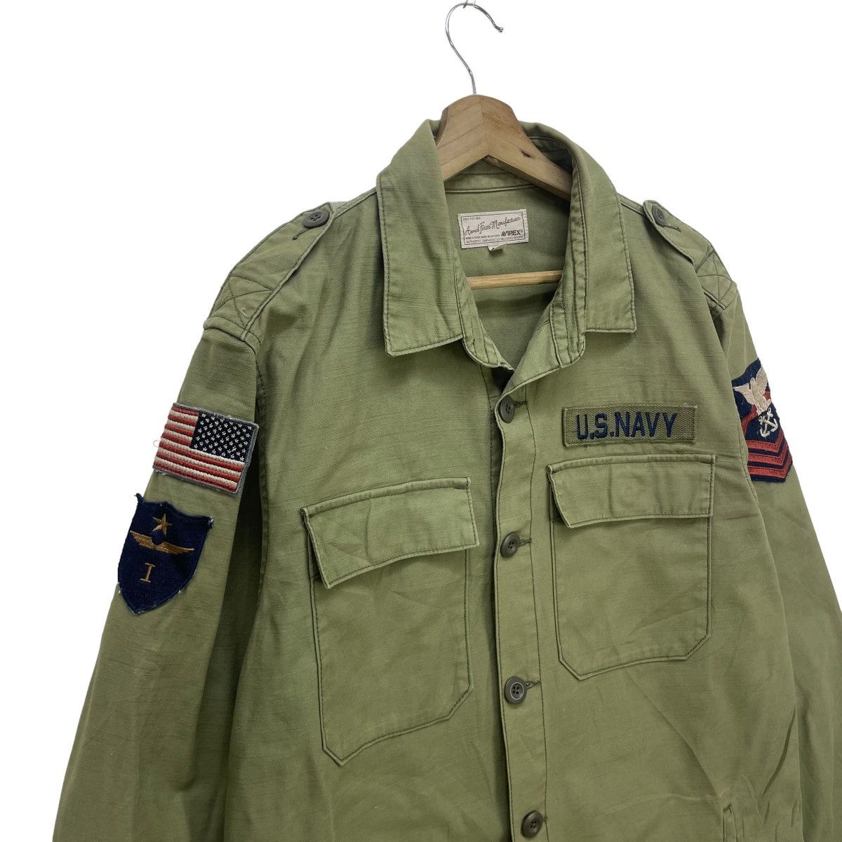 Avirex Vtg Avirex WWII Us Army Og 107 America Flag Reissue Jacket Size US M / EU 48-50 / 2 - 3 Thumbnail