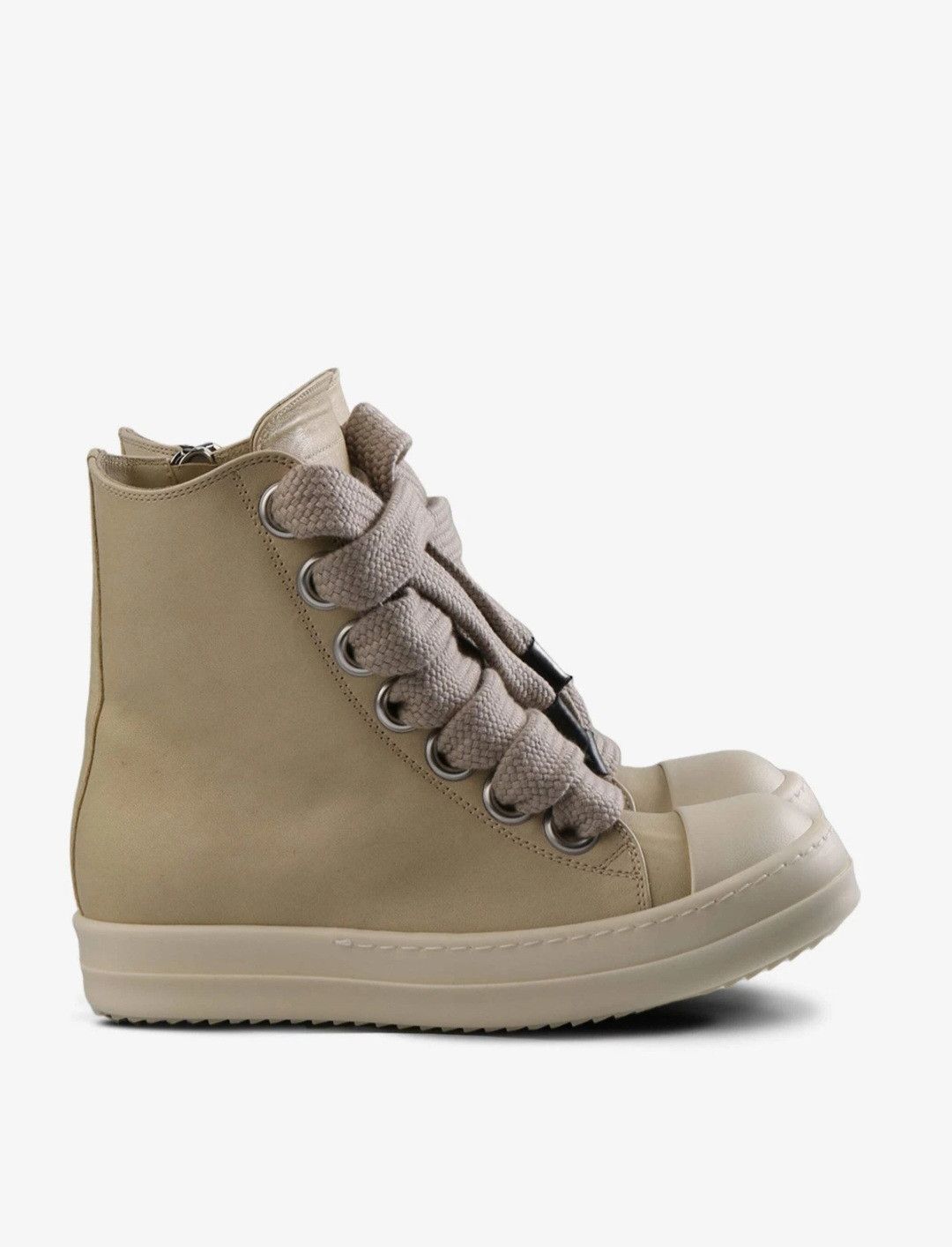Rick Owens Rick Owens High Top Leather Jumbo Lace Pearl Milk Size US 10 / EU 43 - 1 Thumbnail