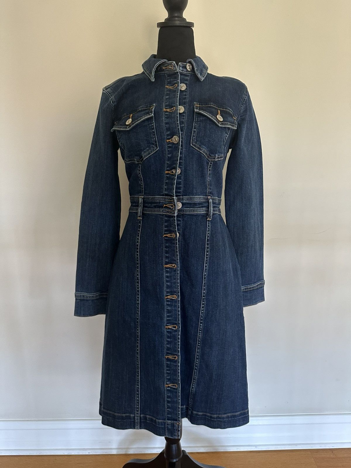 7 For All Mankind 7 FOR ALL MANKIND Washed Mini Denim Shirtdress Size S / US 4 / IT 40 - 4 Thumbnail