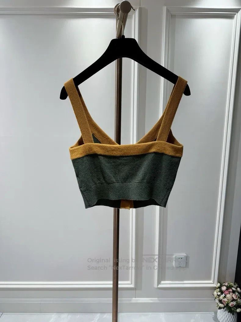 Chanel Chanel Dark green colour-blocked rhinestone buckle cashmer Size XS / US 0-2 / IT 36-38 - 2 Thumbnail