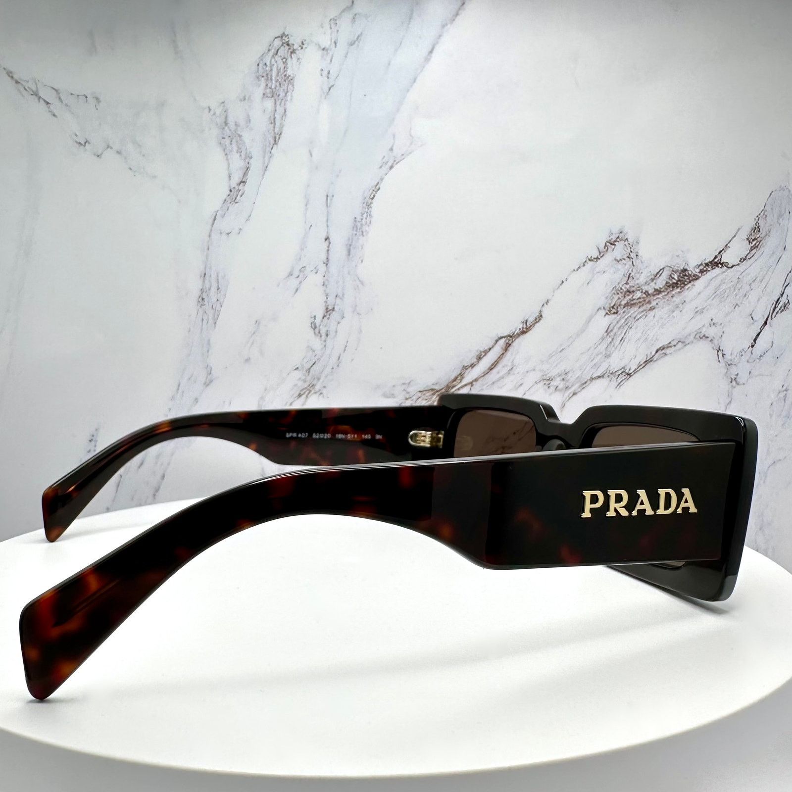 Prada Prada Sunglasses Brown Black Tortoise Gold Metal Logo Size ONE SIZE - 5 Thumbnail