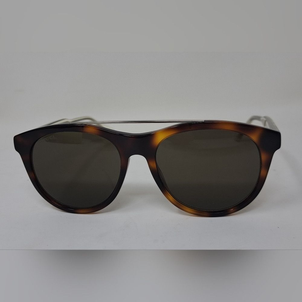 Gucci NWT Gucci Women's Sunglasses Round Havana Silver Crystal GG Size ONE SIZE - 6 Thumbnail