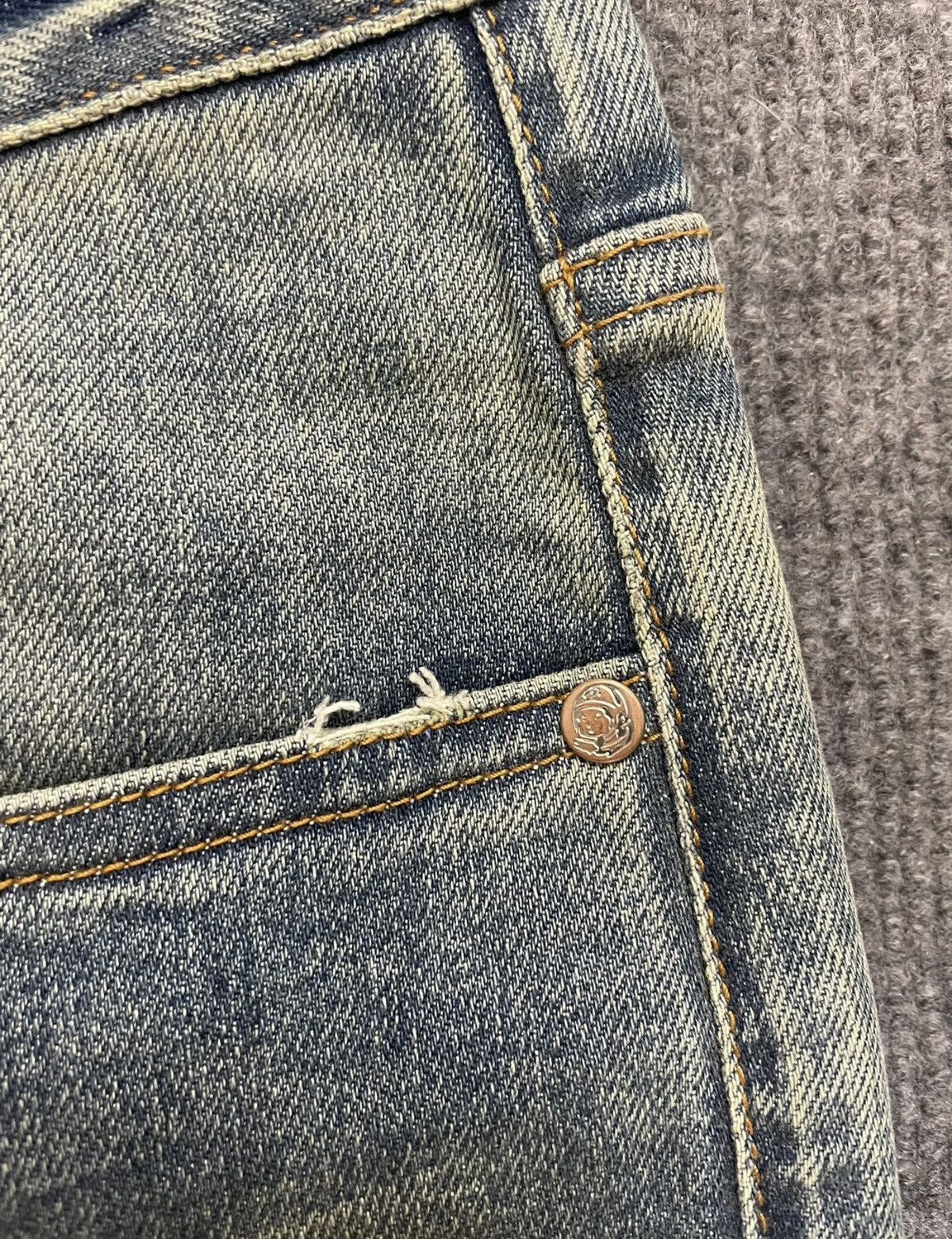 Billionaire Boys Club BBC Distressed Embroidered Slim-Fit Stretch Jeans Size US 34 / EU 50 - 3 Thumbnail