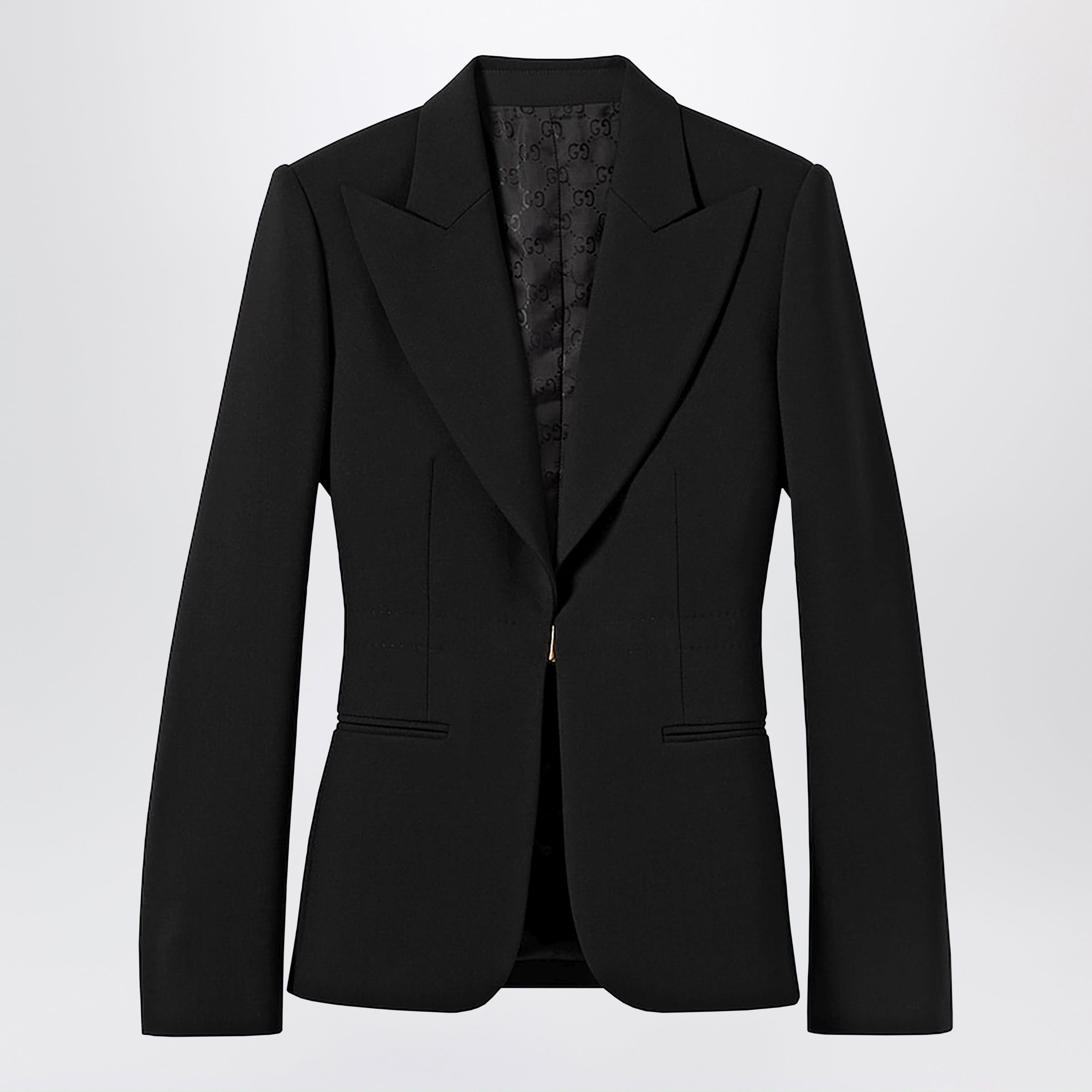 Gucci Gucci Black Stretch Wool Technical Jacket Size M / US 6-8 / IT 42-44 - 1 Thumbnail