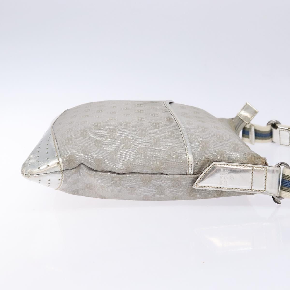 Gucci GUCCI GG Canvas Sherry Line Shoulder Bag Silver Size ONE SIZE - 4 Thumbnail
