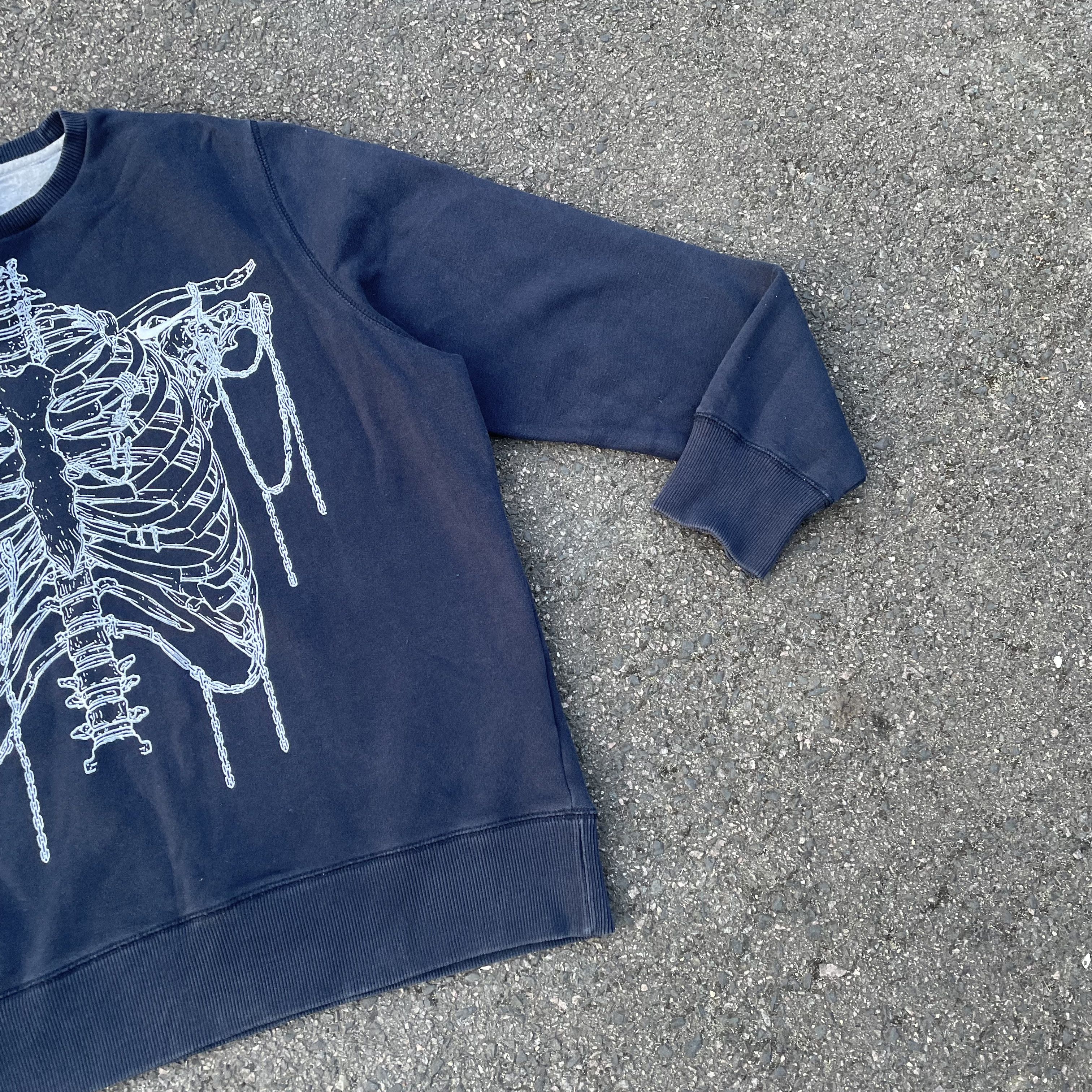 Nike Custom Vintage Nike sweatshirt Skeleton art grunge opium y2k Size US XL / EU 56 / 4 - 5 Thumbnail