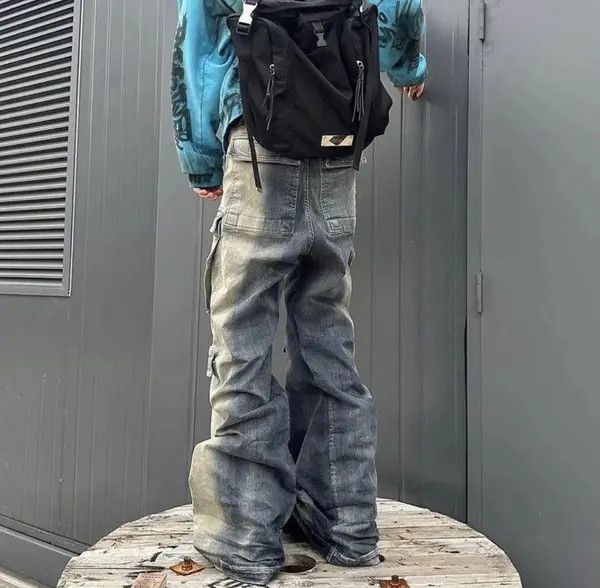 Jean Matsusaka x Rena Baggy Cargo Denim Jeans Size US 34 / EU 50 - 6 Thumbnail