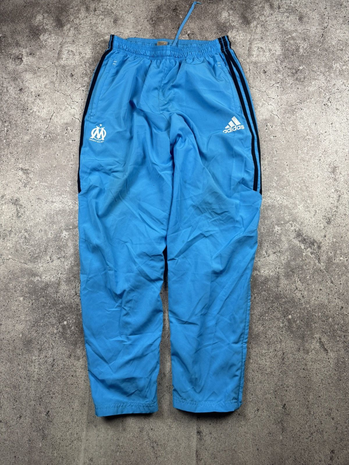 Adidas Y2K Adidas Olympique Marseille Vntg Distressed Track Pants Size US 34 / EU 50 - 1 Thumbnail