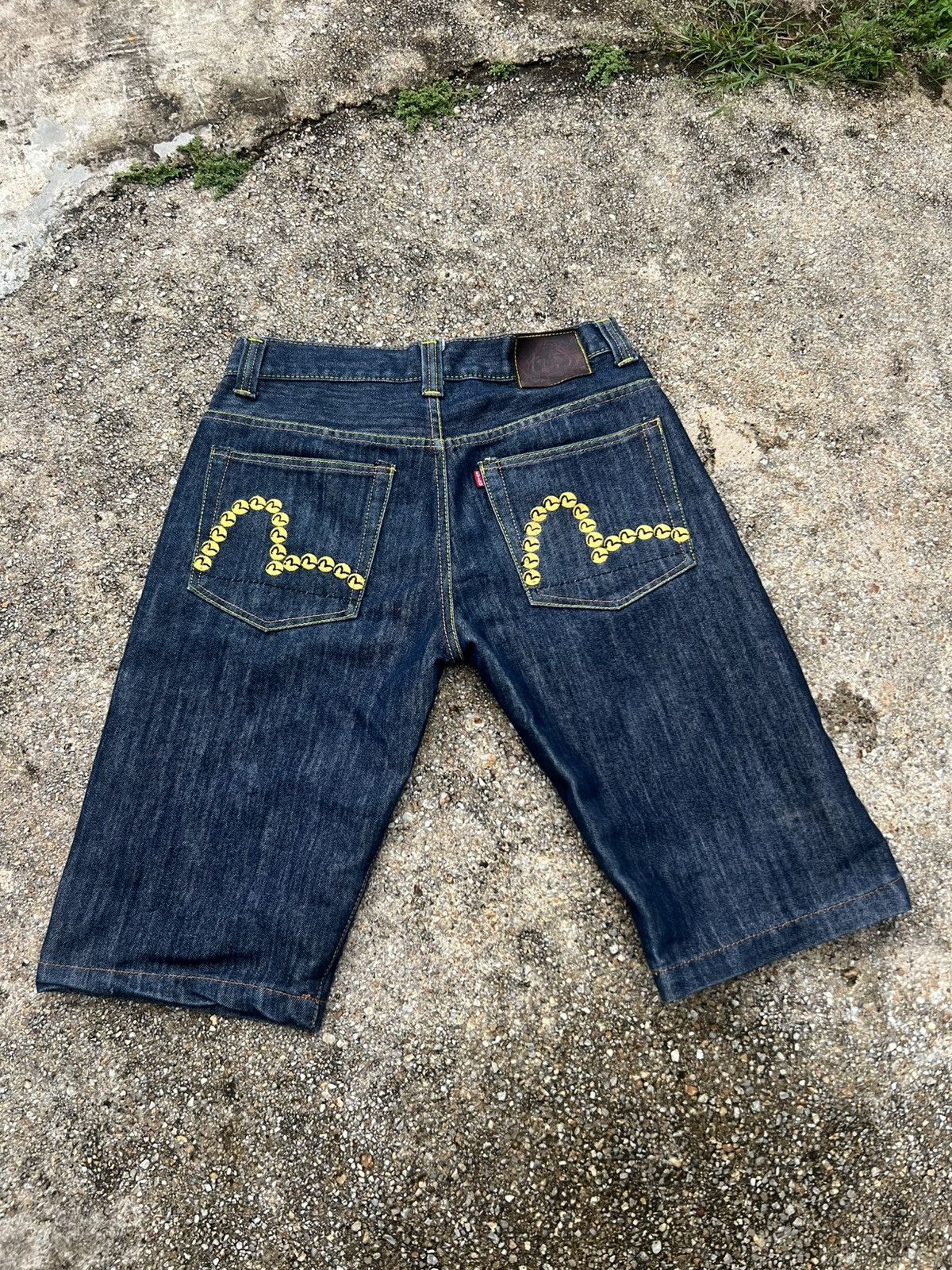 Evisu Vintage Evisu Multi Pocket Wide baggy denim shorts