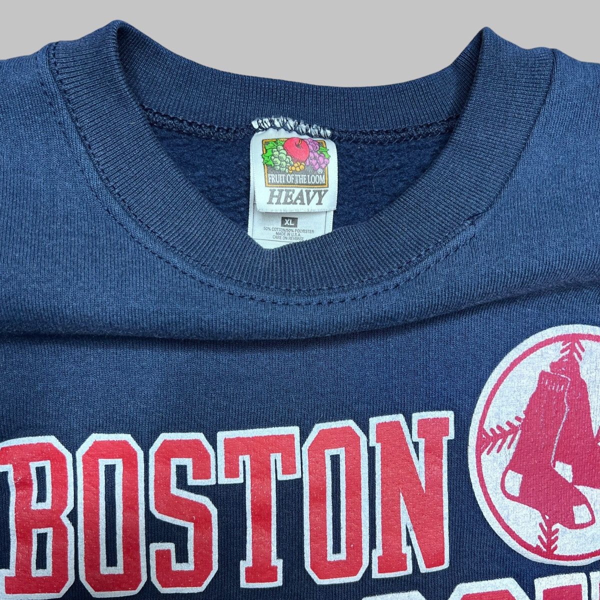 MLB × Vintage 1997 MLB Boston Red Socks 3D Spell Out Pullover Sweatshirt Size US XL / EU 56 / 4 - 2 Thumbnail