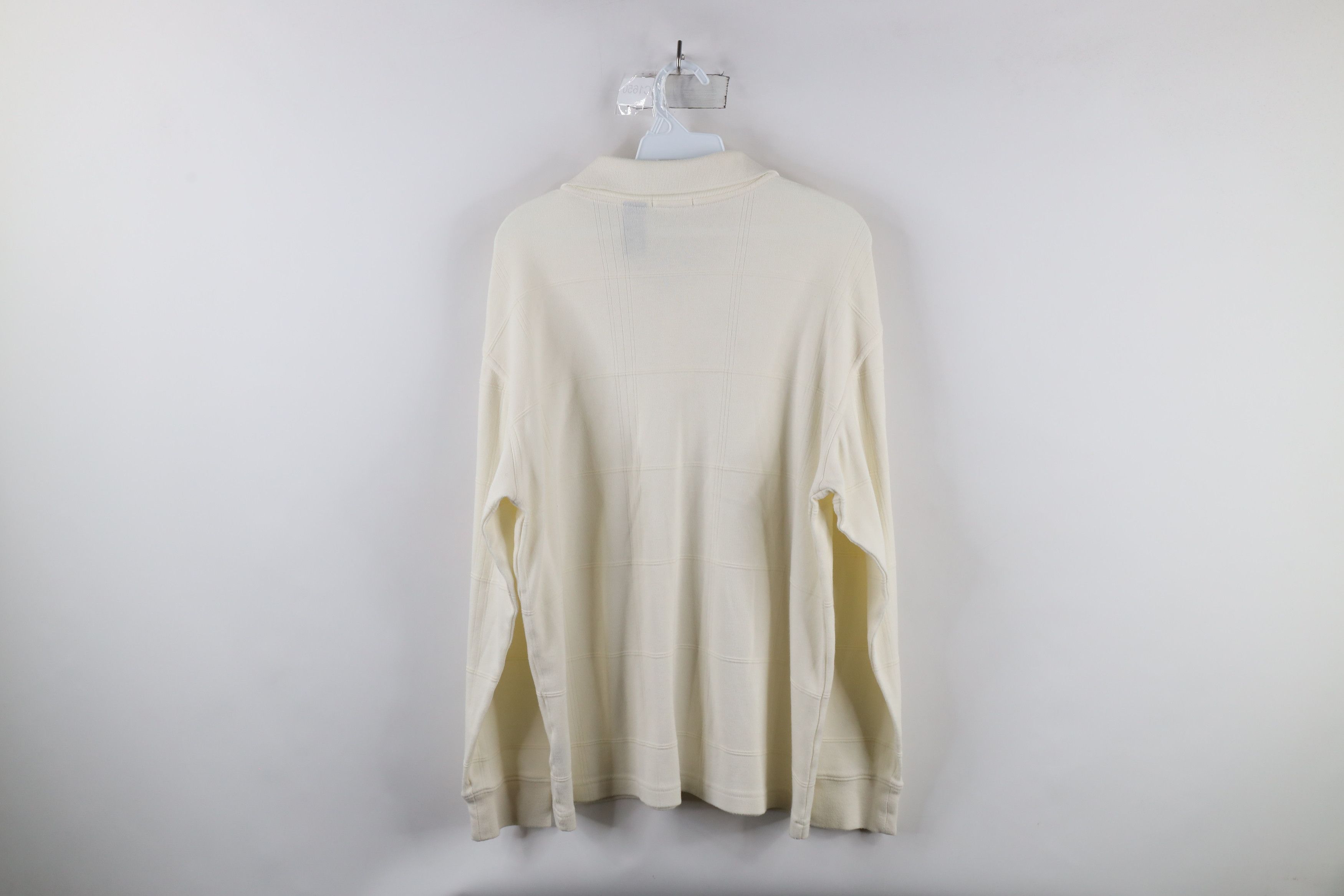 Vintage Vintage 90s Streetwear Long Sleeve Rugby Polo Shirt Cream Size US M / EU 48-50 / 2 - 6 Thumbnail