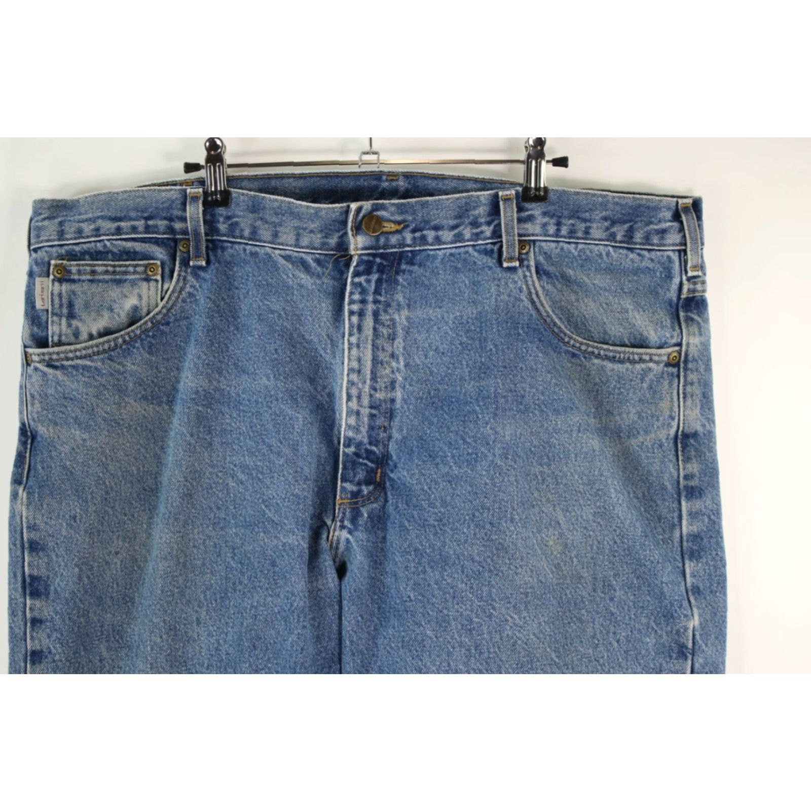 Carhartt VINTAGE Carhartt Men Relaxed Fit Straight Jeans Blue 42X30 Denim 5-Pocket Regular 100% Cotton Size 42X30 Mens Jeans Blue Carhartt Straight Size US 42 / EU 58 - 3 Thumbnail