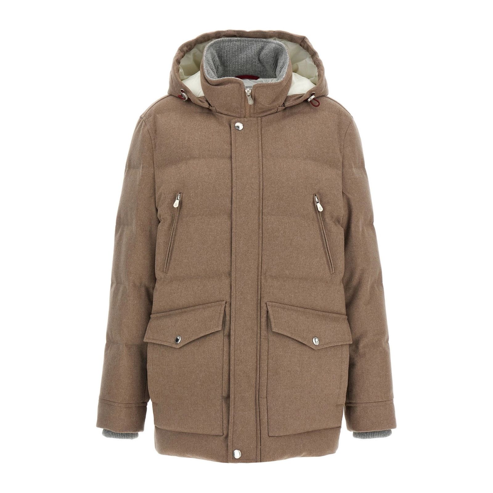 Brunello Cucinelli BRUNELLO CUCINELLI Beige Wool Down Jacket New & Authentic (M Size US XXL / EU 58 / 5 - 1 Thumbnail