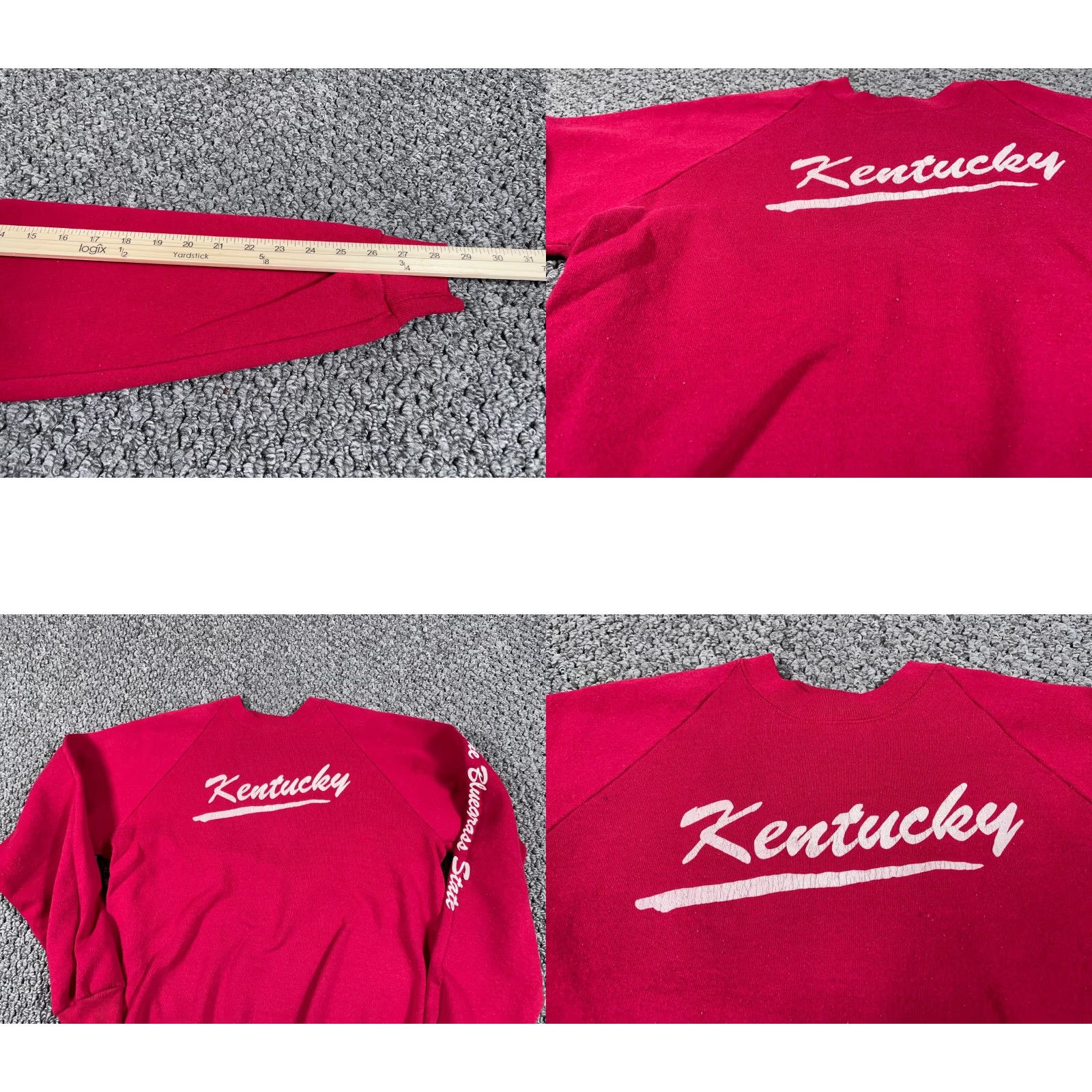 Vintage VINTAGE Kentucky Sweatshirt Shirt Adult Medium Red Raglan Sleeves Kentucky Bluegrass State 80s 90s Retro Graphic Print Mens Size US M / EU 48-50 / 2 - 8 Thumbnail