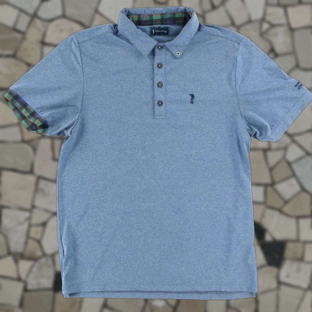 Vintage William Murray Classic Stretch Polyester Heather Polo Shirt Blue Men's M Size US M / EU 48-50 / 2 - 1 Thumbnail
