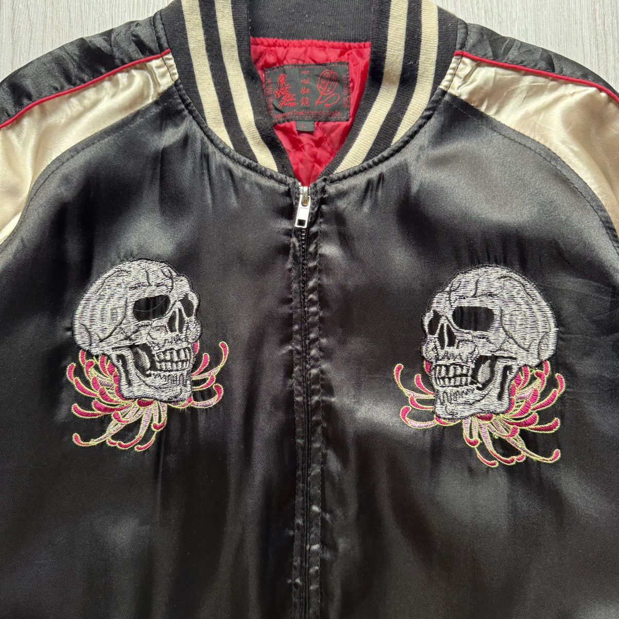 Vintage Vintage Japanese Brand Skull Sukajan Jacket Size US L / EU 52-54 / 3 - 7 Thumbnail
