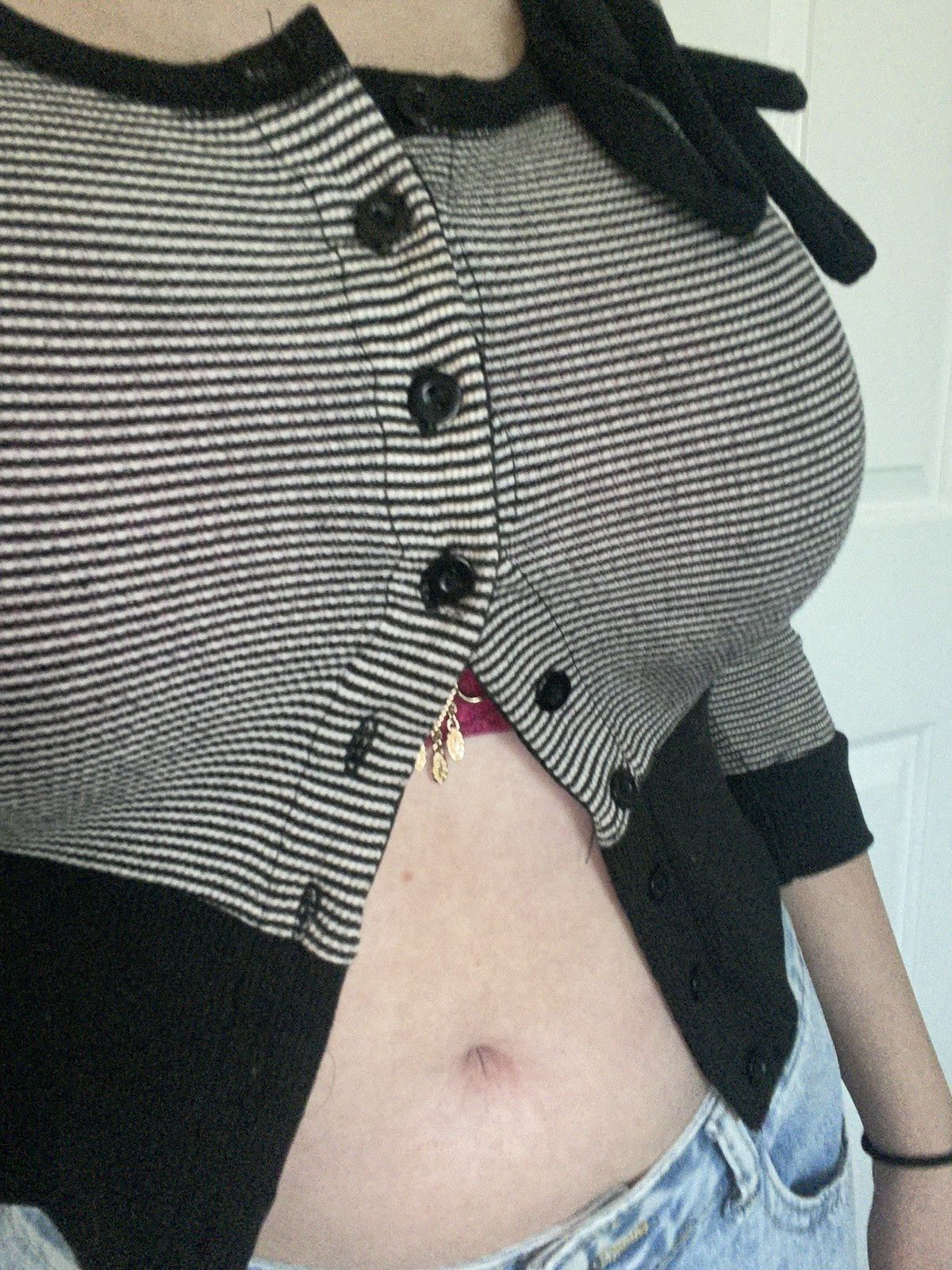 Vintage Black button up cropped cardigan Size XS / US 0-2 / IT 36-38 - 6 Thumbnail