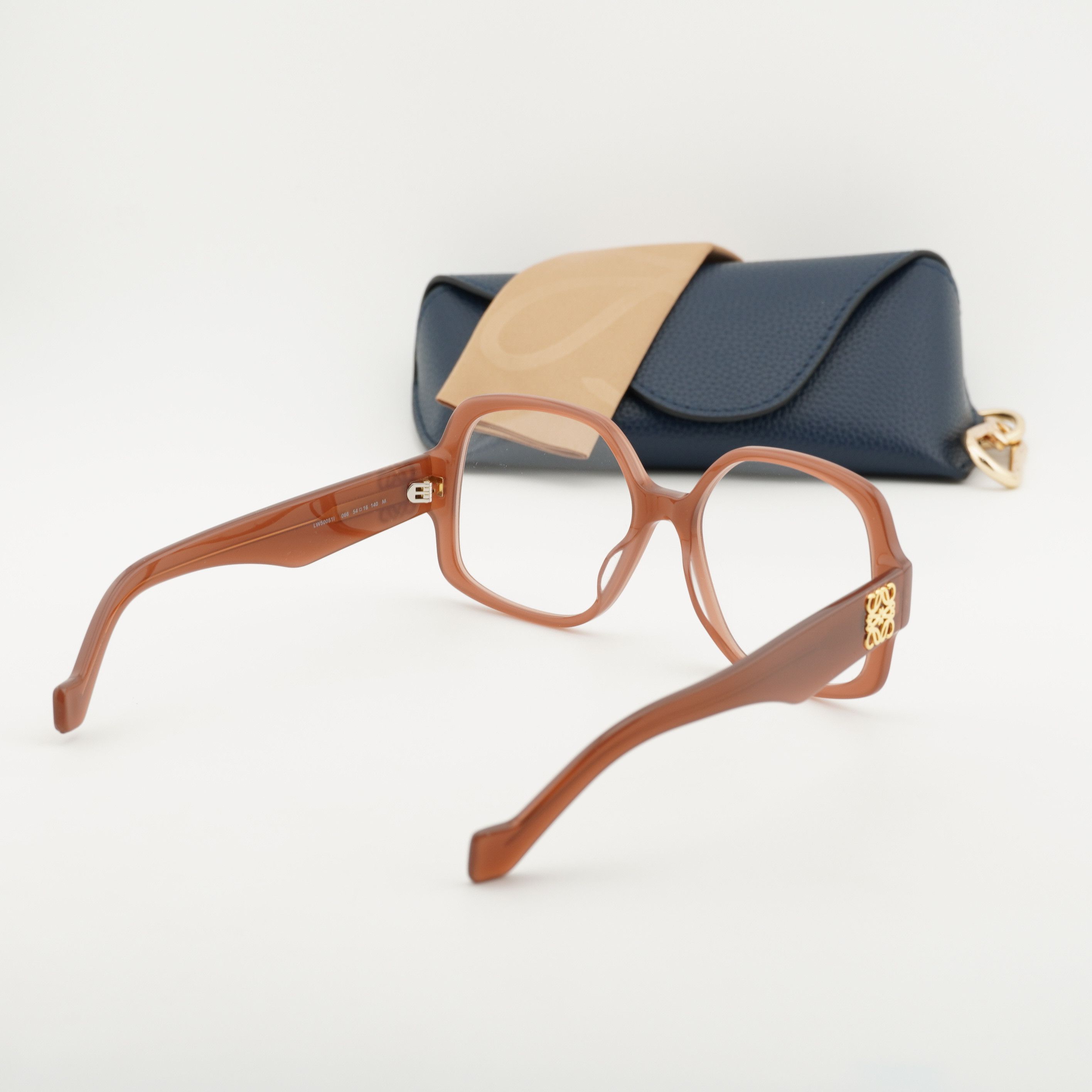 Loewe Loewe LW50051I 066 Eyeglasses Shiny Red 54mm Square Frame Size ONE SIZE - 10 Thumbnail