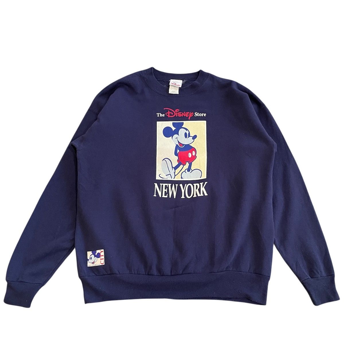 Disney 90s Disney Store NEW YORK Mickey Mouse Sweatshirt Navy Blue Size US L / EU 52-54 / 3 - 1 Thumbnail