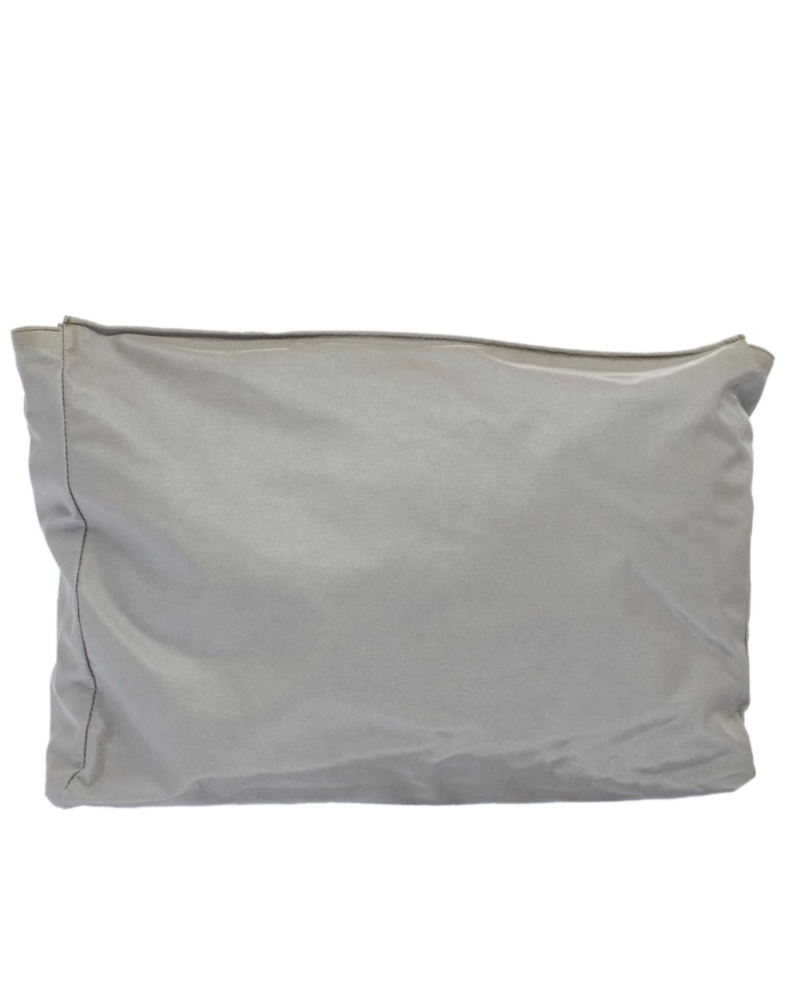 image of Chanel Gray Nylon Pouch With Cc Design in Grey, Women's
