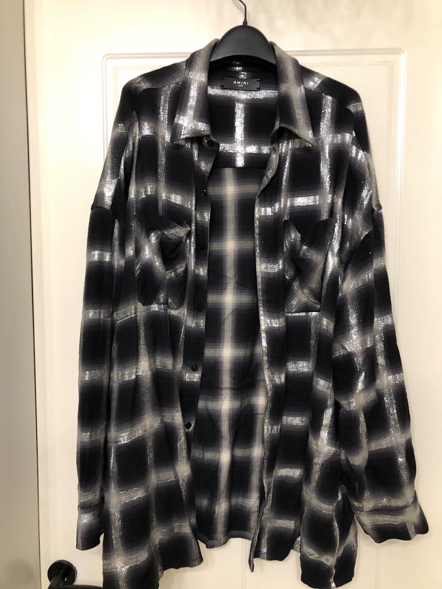 Amiri Amiri glitter black and white plaid shirt - -DMC Size US L / EU 52-54 / 3 - 1 Thumbnail