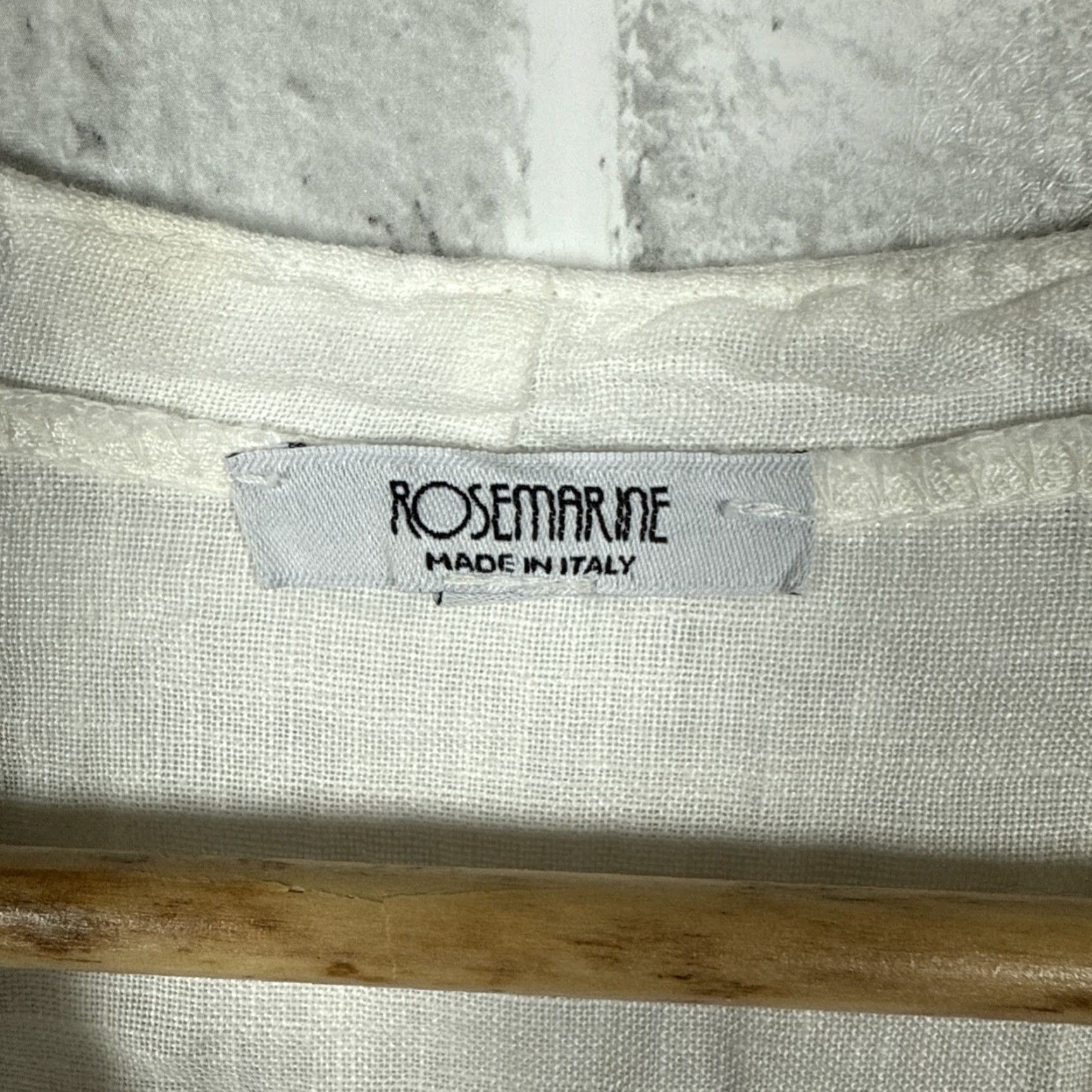 Vintage Womens Rosemarine White Linen Half Button Shirt Size S Regular Button-Up Casual for Women White Linen Rosemarine Shirt Size S Body: Button-Up Style Size S / US 4 / IT 40 - 3 Thumbnail