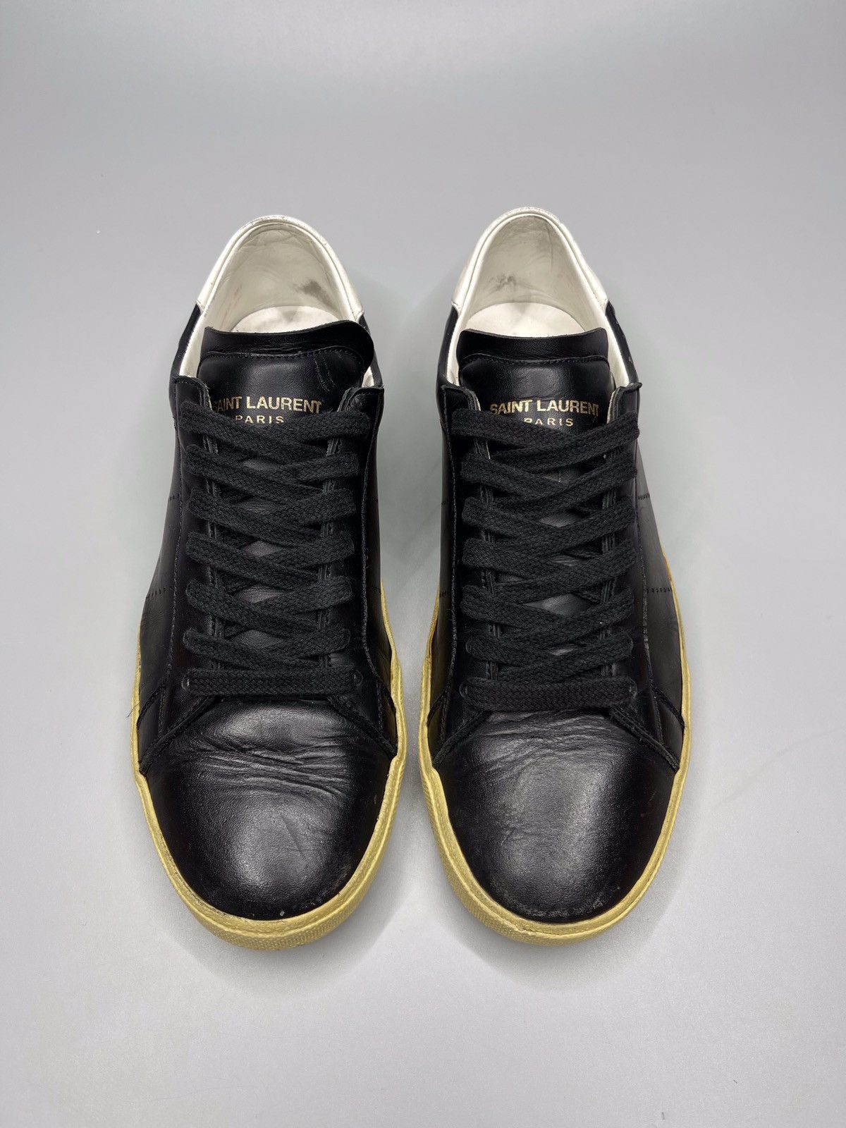 Saint Laurent Paris Saint Laurent Paris Leather Low-Top Sneakers SL/06 Size US 8.5 / IT 38.5 - 3 Thumbnail