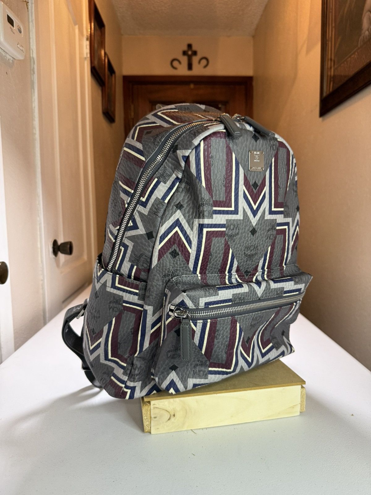 MCM MCM Stark Gunta Visetos Logo Print Medium Backpack Size ONE SIZE - 1 Thumbnail