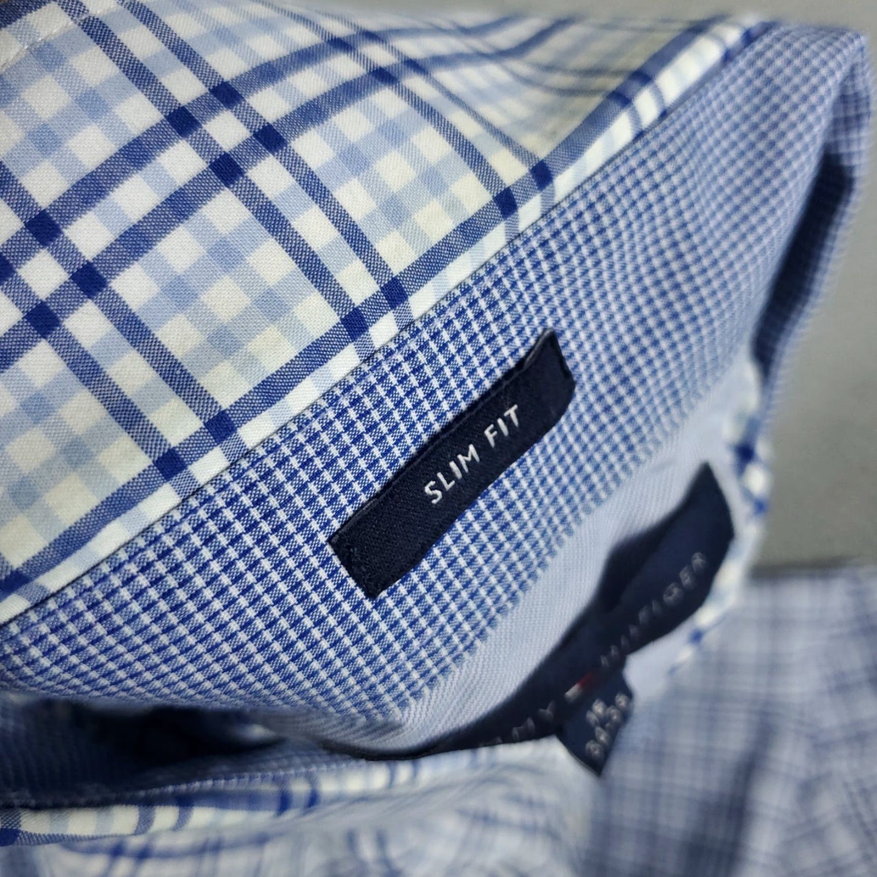 Tommy Hilfiger Tommy Hilfiger Dress Shirt Mens 16 Blue Plaid Long Sleeve Button Up 100% Cotton Regular Collar Size 42R - 7 Thumbnail