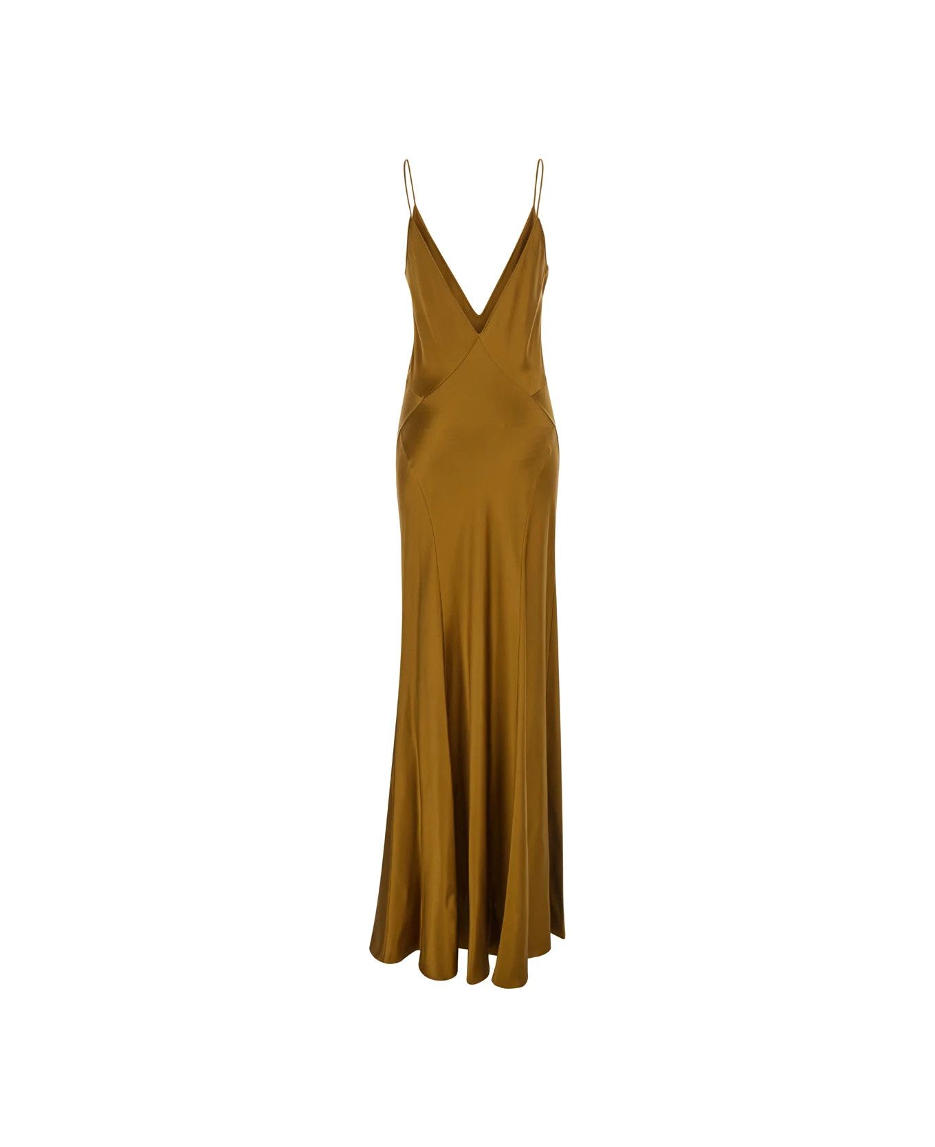 Saint Laurent Paris o1bcso1str0426 Long Slip Dress in Brown Size XL / US 12-14 / IT 48-50 - 2 Thumbnail
