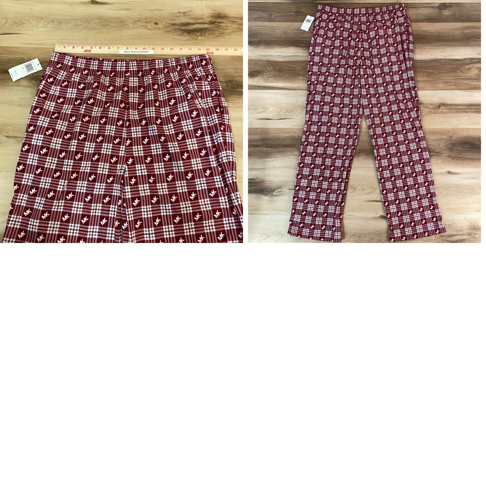 Michael Kors Michael Kors Loungewear Pants Mens Large Plaid MK Logo Pajama Pants Red White Size US 33 - 8 Thumbnail