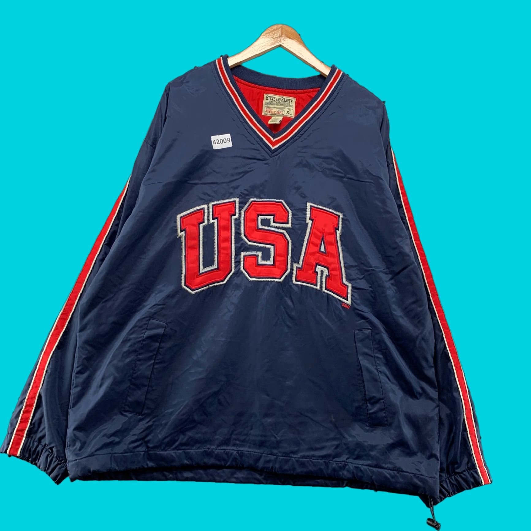 Vintage VINTAGE Steve & Barry’s USA Olympics Windbreaker Jacket Mens XL Blue Embroidered Size US XL / EU 56 / 4 - 1 Thumbnail