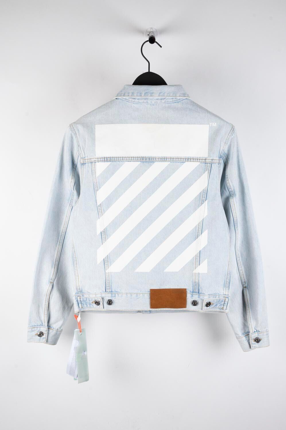 image of Off White New Off-White Men Light Blue Denim Jacket Size S H3973